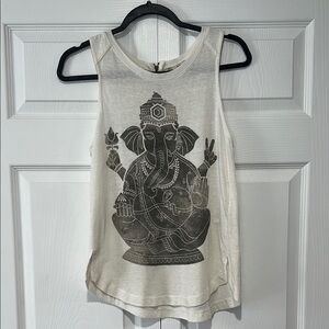 Women's Sleeveless Graphic Tank Top - Cream